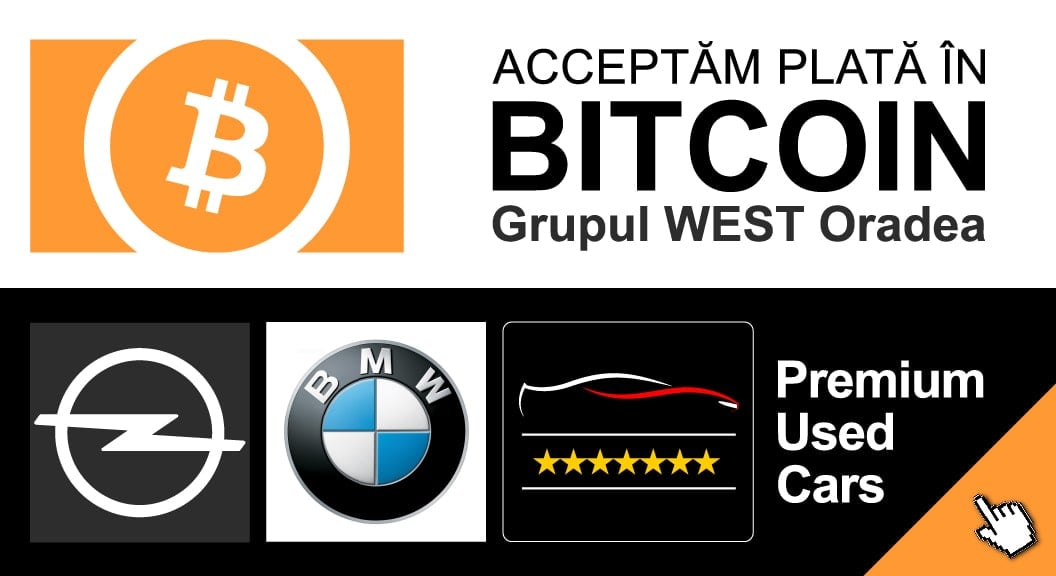 Cumpara masina cu Bitcoin prin Grupul West Oradea